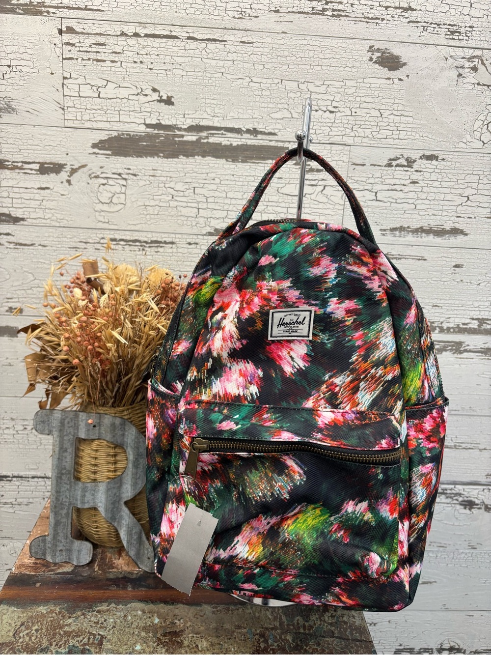 Herschel Supply Company Black Multicolor Floral Mini Backpack